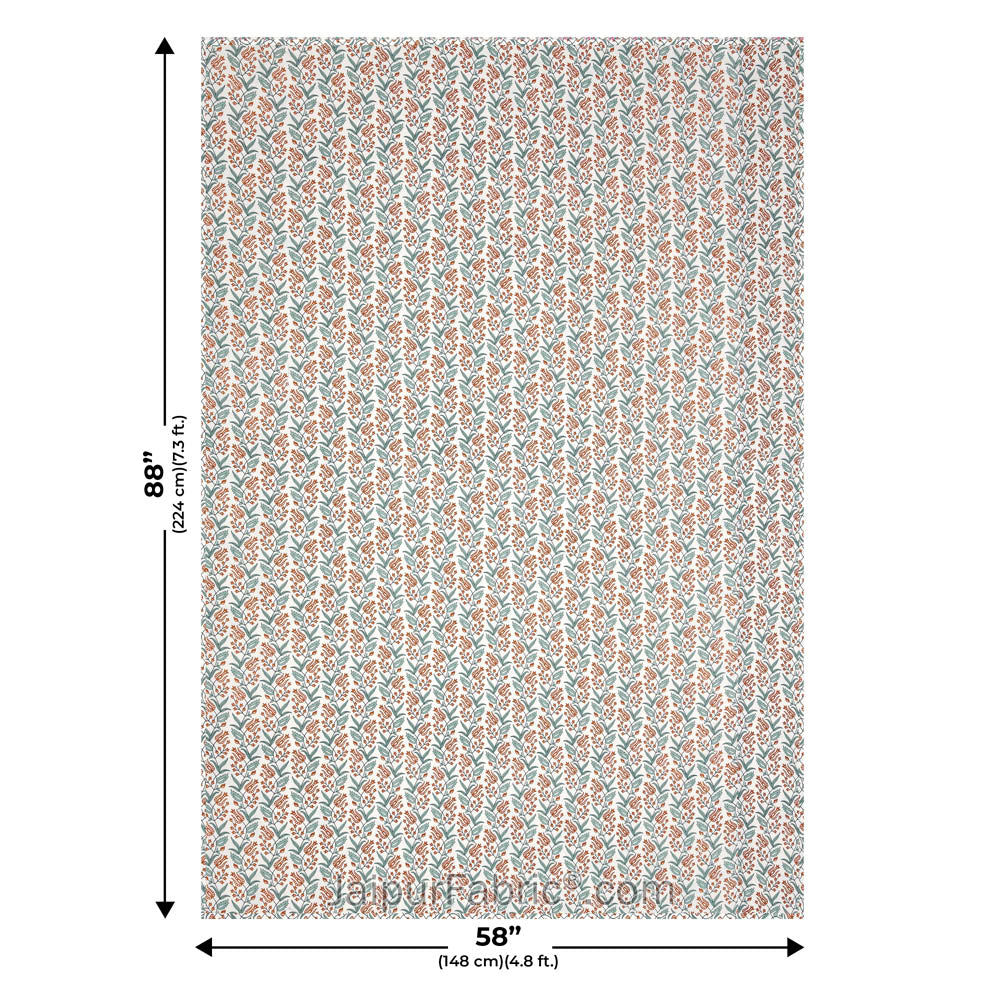 Blue Motifs Pure Cotton Single Bed Dohar